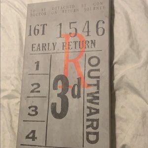 Ticket wall art 36x12